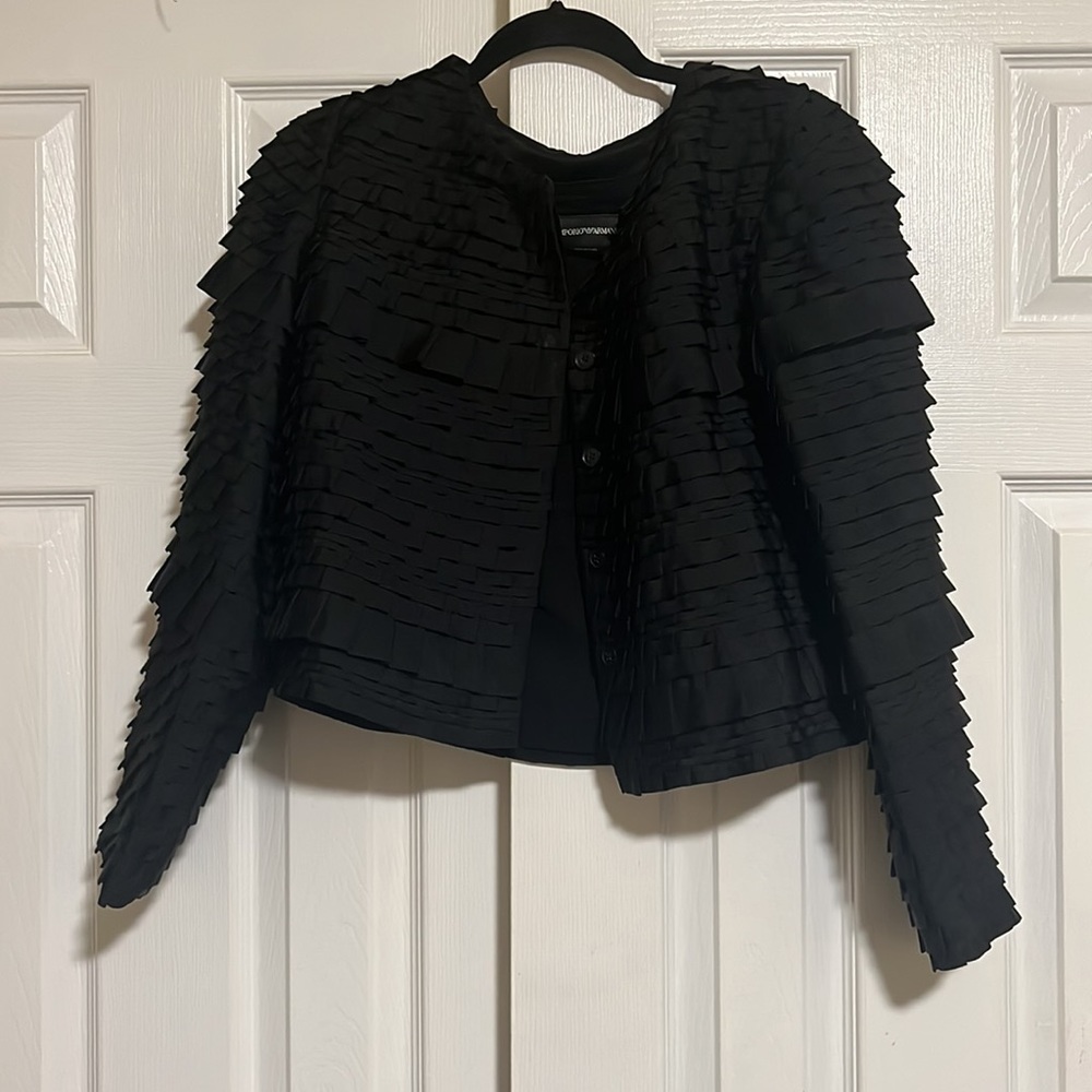 Emporio Armani Vintage Ruffle Trim Blazer - Picture 2 of 6